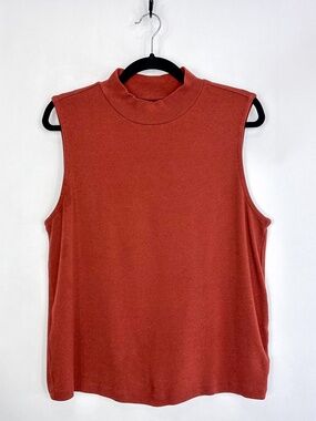 Gap Rust Red Sleeveless Mock Neck Top